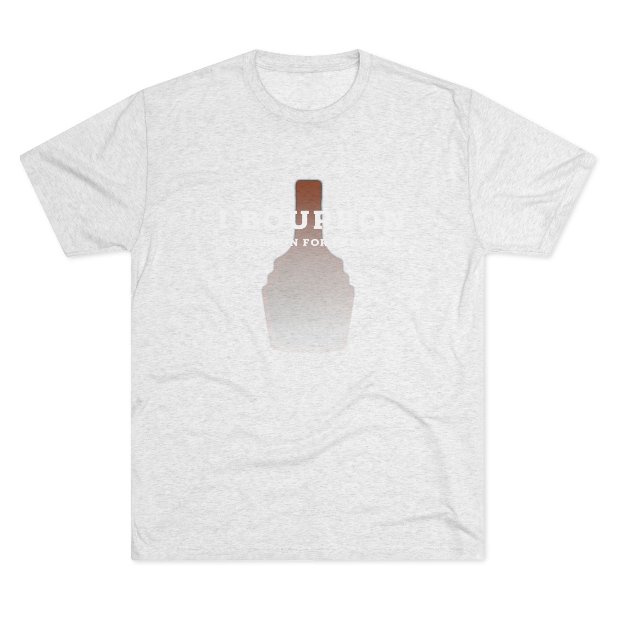 I Bourbon Outline Unisex Tri-Blend Crew Tee-4