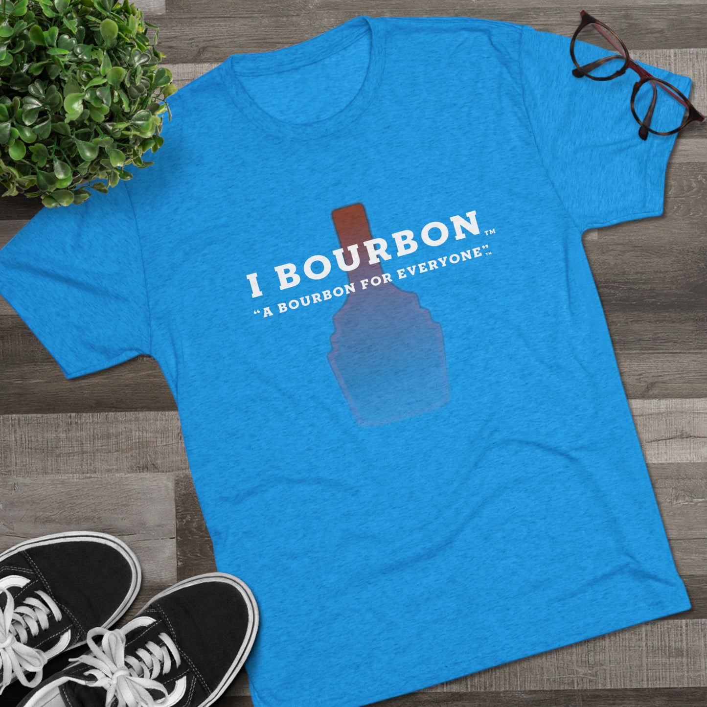 I Bourbon Outline Unisex Tri-Blend Crew Tee
