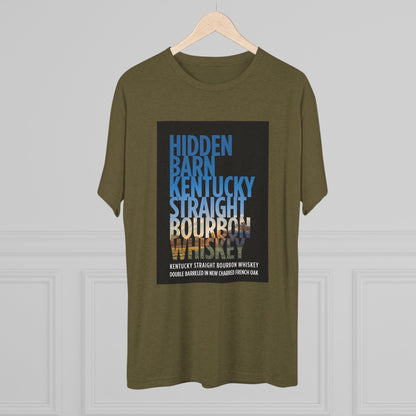 Hidden Barn Bourbon Whiskey Unisex Tri-Blend Crew Tee