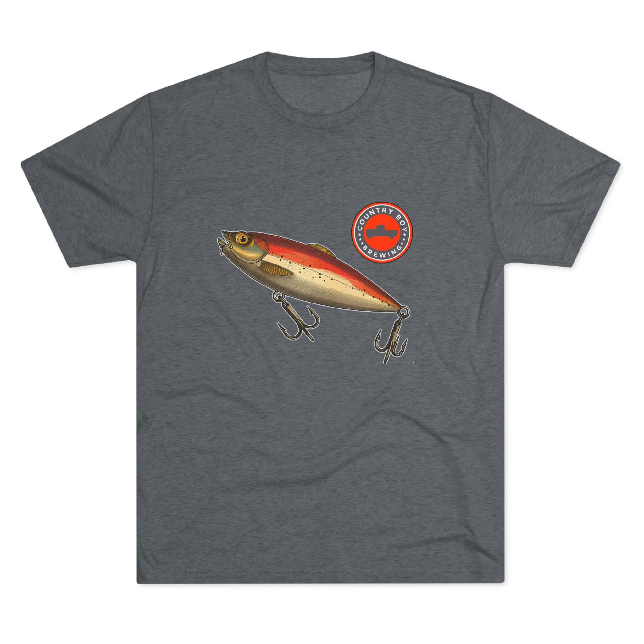 Country Boy Fishing Lure Unisex Tri-Blend Crew Tee-8