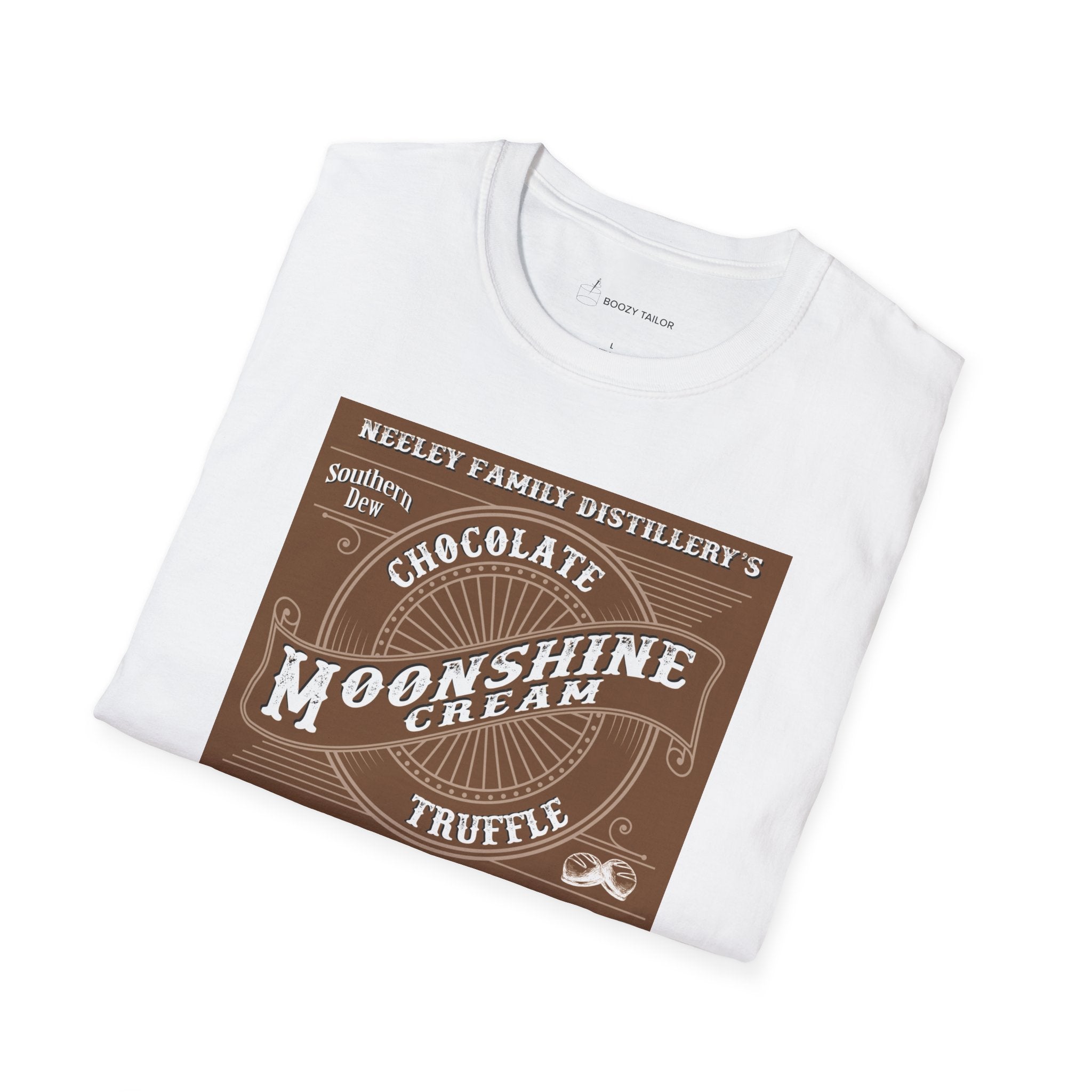 Neeley Family Distillery's Chocolate Moonshine Truffle Unisex Softstyle T-Shirt-12