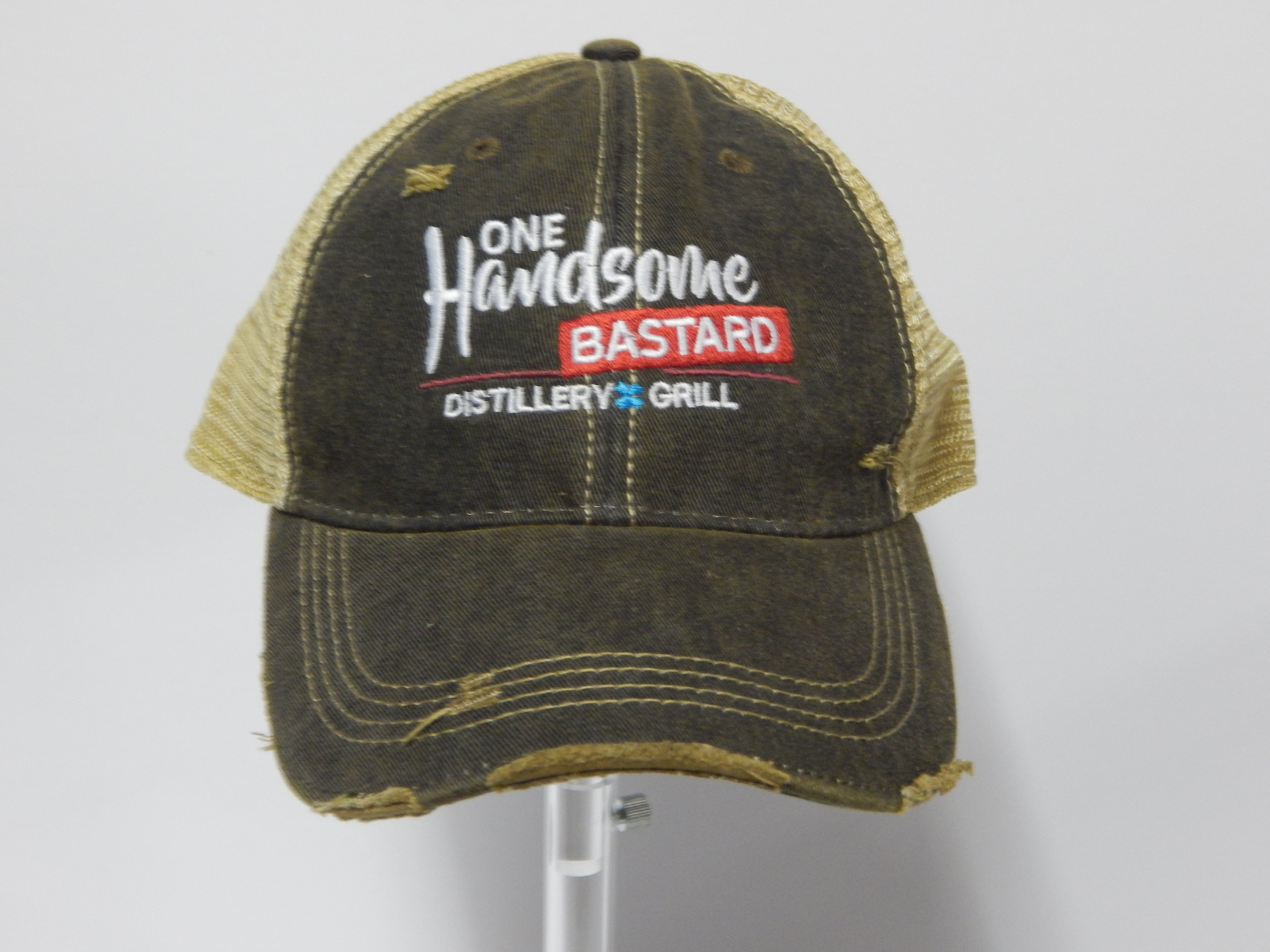 One Handsome Bastard Distressed Trucker Style Hat-3