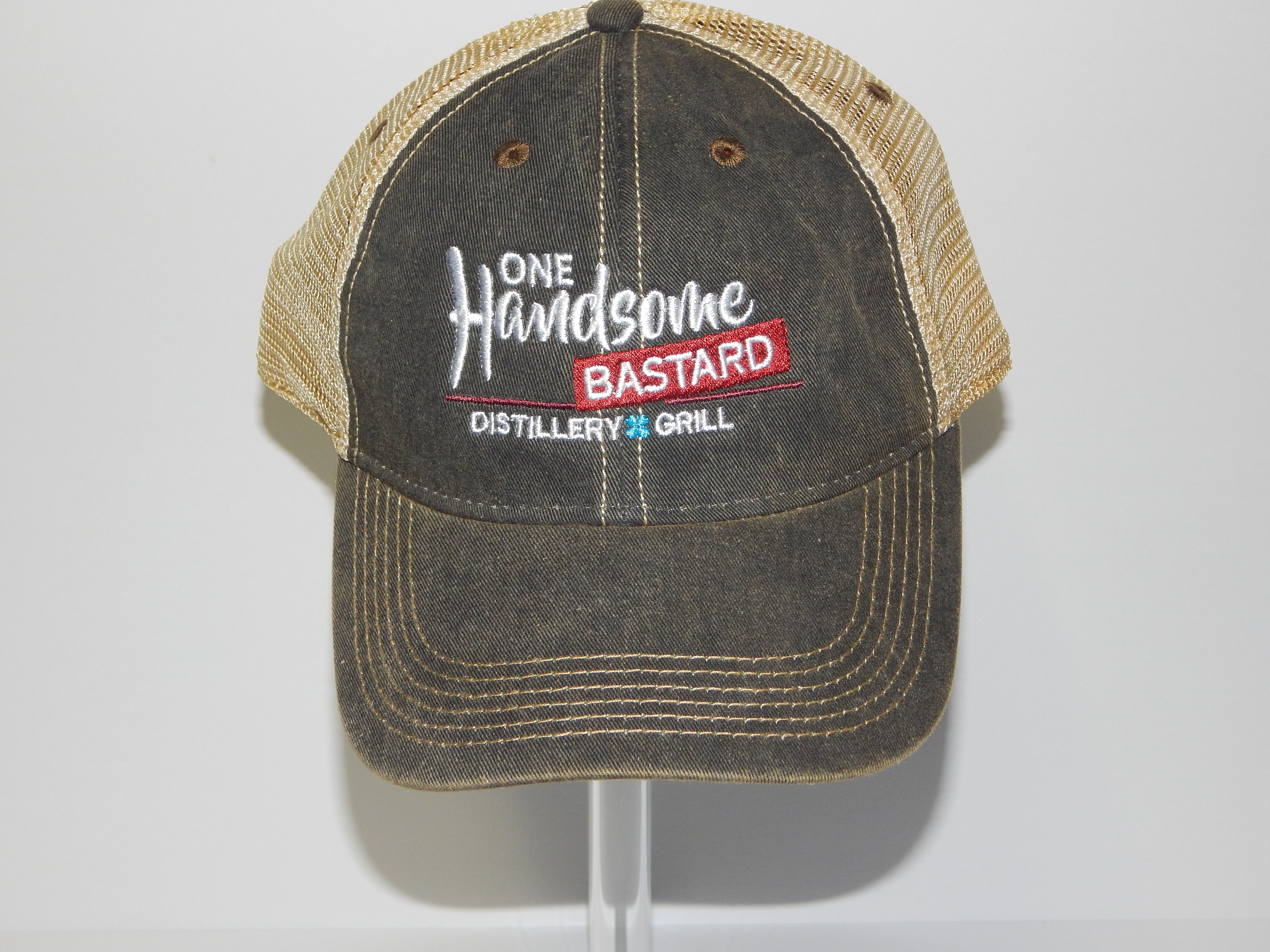 One Handsome Bastard Distressed Trucker Style Hat-4